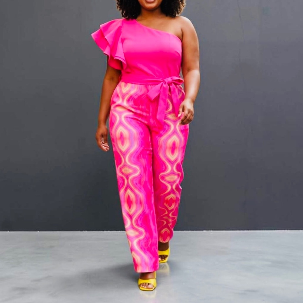 Sassy Jones Kiki Luxe Belted Jumpsuit